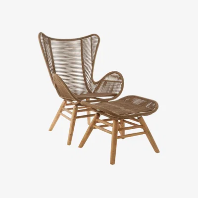Olivia's Olivia's Steph Rope Footstool & Lounge Chair Latte