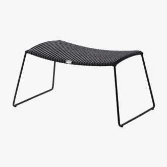 Olivia's CANE-LINE Breeze Outdoor Footstool Fiber Black