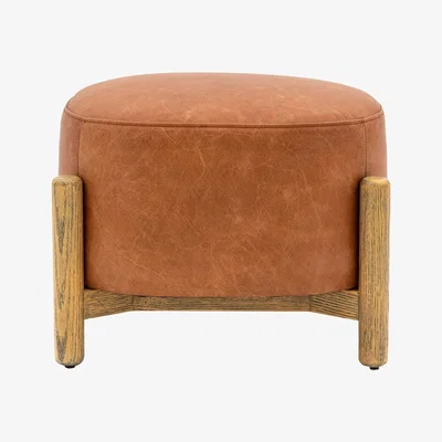 Olivia's Gallery Interiors Selhurst Footstool in Vintage Brown Leather