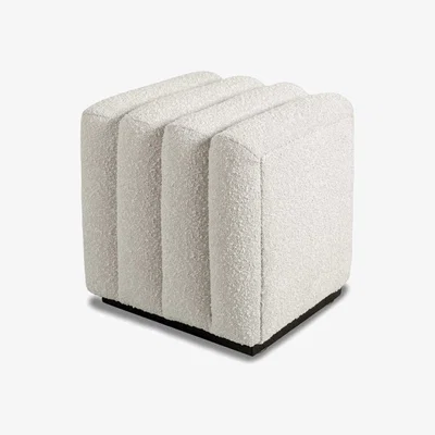 Olivia's Liang & Eimil Kalum Footstool Sand Boucle