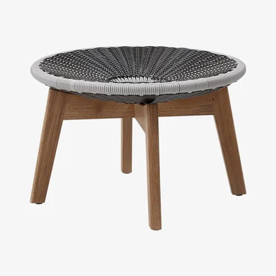Olivia's Cane-line Peacock With Teak Legs Grey Light Grey Outdoor Footstool