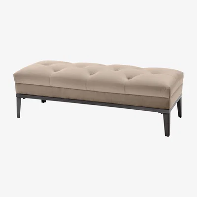 Olivia's Libra Interiors Belgravia Mink Buttoned Ottoman