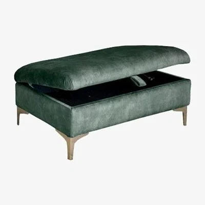 Downtown Downtown Paulina Fabric Ottoman With Legs - Fabric Grade I
