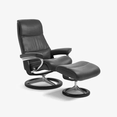 Downtown Stressless View Signature Footstool - Fabric