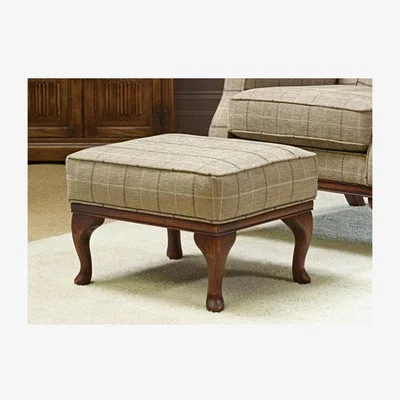 Downtown Wood Bros Accent Leather Footstool