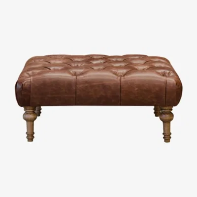 Downtown Alexander & James Fontaine Leather Footstool