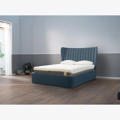 Downtown Swyft Model 06 Ottoman - Navy, Faux Leather