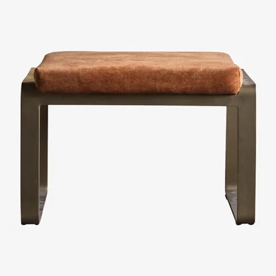 Perch and Parrow Spencer Faux Suede Footstool