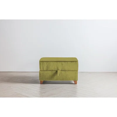 Perch and Parrow Ethan Storage Ottoman in Granny Smith