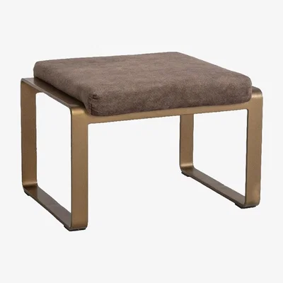 Perch and Parrow Spencer Faux Suede Footstool in Taupe