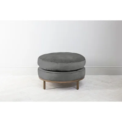 Perch and Parrow Jamie Footstool in Proper Grey