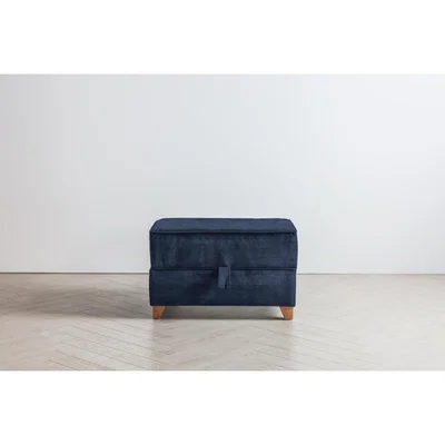 Perch and Parrow Ethan Storage Ottoman in Blue Lavender