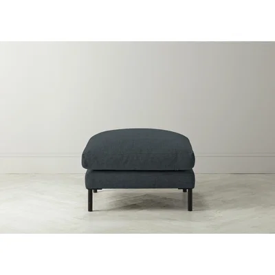 Perch and Parrow Justin Footstool in Denim Blue