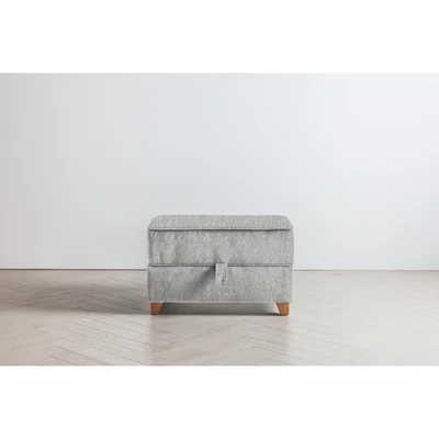 Perch and Parrow Ethan Storage Ottoman in The Great White