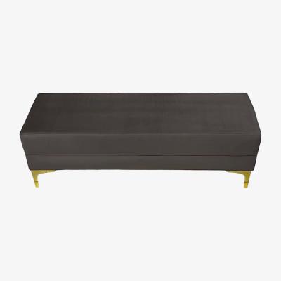 The Range Elegante Ottoman Storage Box Velvet  - Steel grey