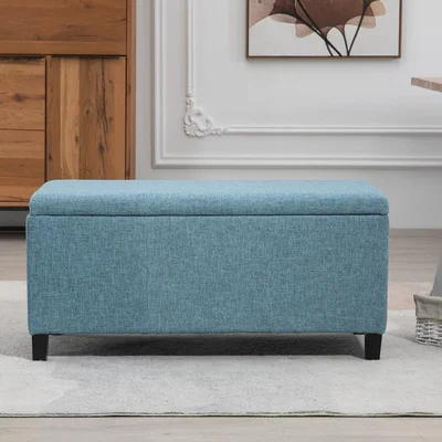 The Range Henbury Fabric Storage Ottoman - Teal