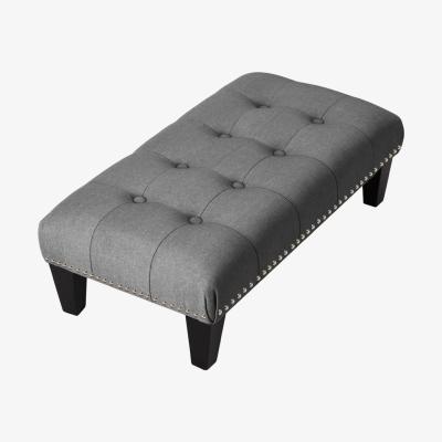 The Range Rectangle Footstool - Light Grey / 71cm