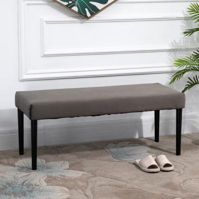 The Range Multipurpose Modern Shoe Bench Ottoman Velvet Style Fabric Stool - Grey