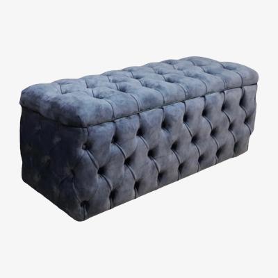 The Range Gianni Chesterfield Ottoman Storage Box  - Grey