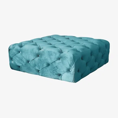 The Range Chesterfield Block Coffee Table Footstool Ottoman - Teal