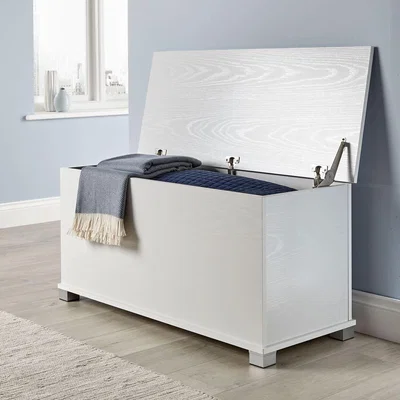 The Range Malmo Ottoman Storage Chest Unit - White Oak