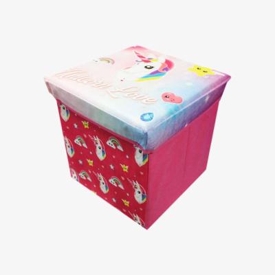 The Range Pink Unicorn Ottoman Kids Bedroom Storage Cube