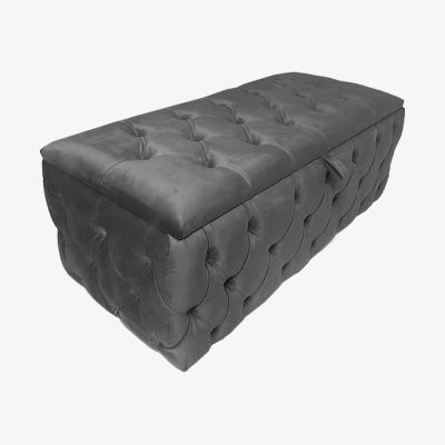 The Range 40" chesterfield Ottoman storage box blanket box 3 side  - Grey