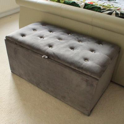 The Range Kosykoala Chester Crystal Ottoman Storage Footstool - Grey