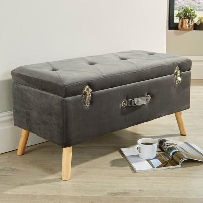 The Range James Ottoman Storage Chest Unit - Grey