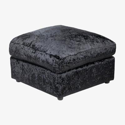 The Range Capri Crushed Velvet Swivel Chair And Footstool - Black / Footstool