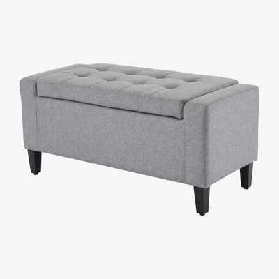 The Range Luxury Linen Ottoman bench Seat  - Grey