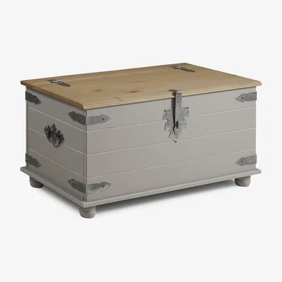 The Range Corona Grey Wax Blanket Box - Distressed Grey Wax