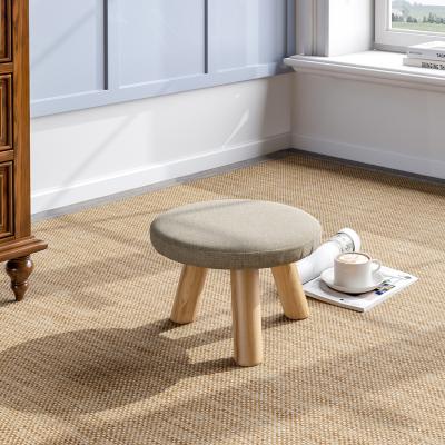 The Range Round Foot Rest Stool - Beige