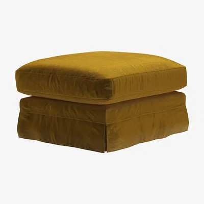 Sofa.com Otto Large Rectangular Footstool in Nefertiti Gold Cotton Matt Velvet - sofa.com