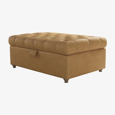 Sofa.com Valentin Medium Rectangular Storage Footstool in Turmeric Powdered Leather - sofa.com