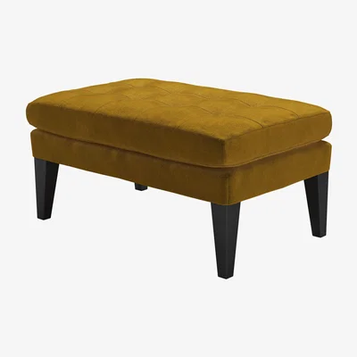 Sofa.com Club Small Rectangular Footstool in Nefertiti Gold Cotton Matt Velvet - sofa.com