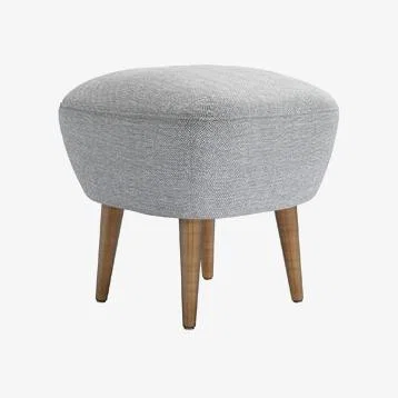 Sofa.com Percy Small Square Footstool in Frost Highland Tweed - sofa.com