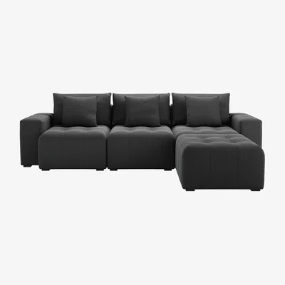 Sofa.com Romy Complete Set with Footstool in Arctic Seal Easy Cotton - sofa.com