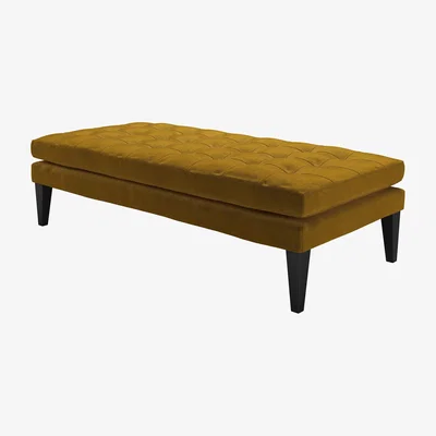 Sofa.com Club Large Rectangular Footstool in Nefertiti Gold Cotton Matt Velvet - sofa.com