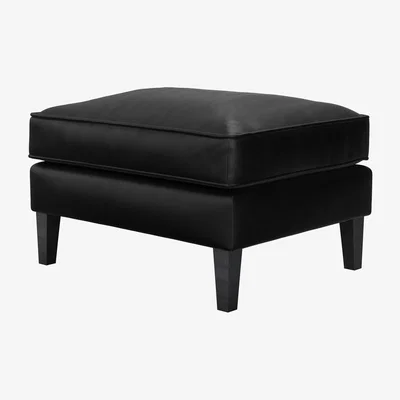 Sofa.com Iggy Medium Rectangular Footstool in Smoke Soft Leather - sofa.com
