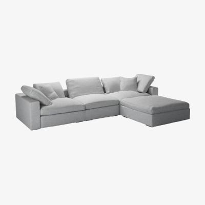 Sofa.com Long Island Complete Set with Footstool in Frost Highland Tweed - sofa.com