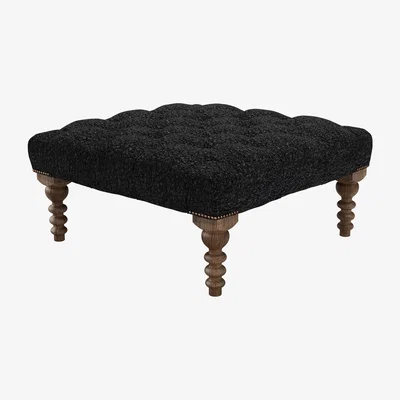 Sofa.com Valentin Medium Square Footstool in Ashford Textured Boucle - sofa.com