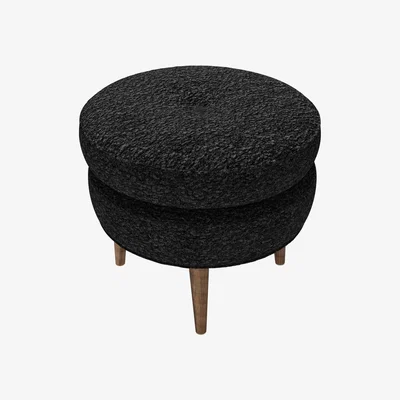 Sofa.com Felix Round Footstool in Ashford Textured Boucle - sofa.com