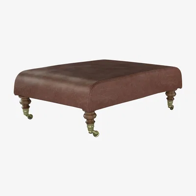 Sofa.com Ottoman Medium Rectangular Footstool in Satchel Vintage Leather - sofa.com