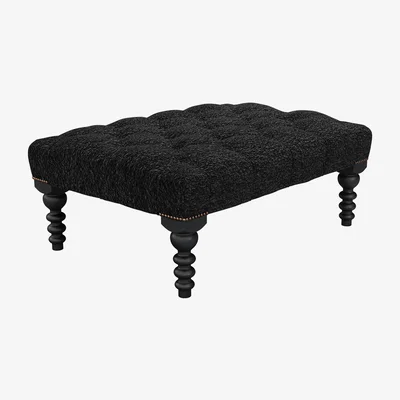 Sofa.com Valentin Medium Rectangular Footstool in Ashford Textured Boucle - sofa.com
