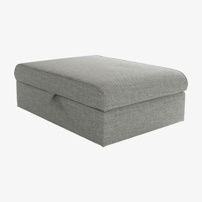 Sofa.com Ottoman Medium Rectangular Storage Footstool in Grey Marl Highland Tweed - sofa.com