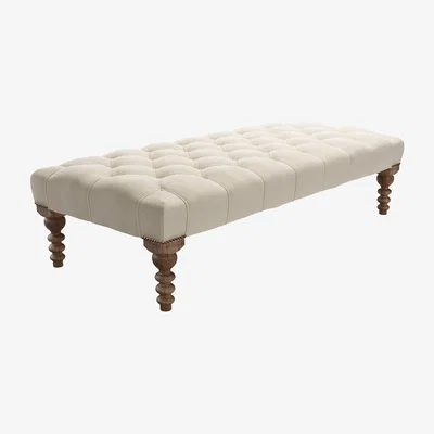 Sofa.com Valentin Large Rectangular Footstool in Moon Smart Cotton - sofa.com