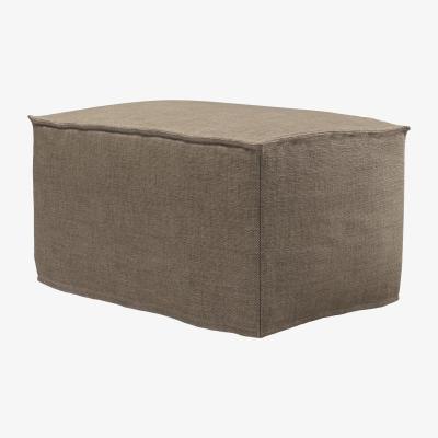 Sofa.com Anders Small Rectangular Footstool in Greige Florence Textured Weave