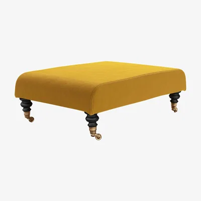 Sofa.com Ottoman Medium Rectangular Footstool in Butterscotch Cotton Matt Velvet - sofa.com