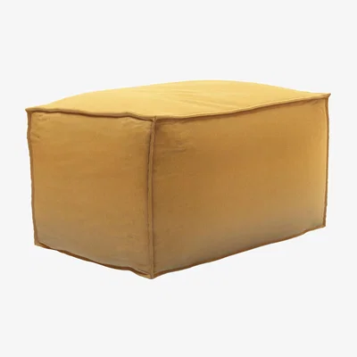 Sofa.com Isaac Small Rectangular Footstool in Ochre Easy Cotton - sofa.com
